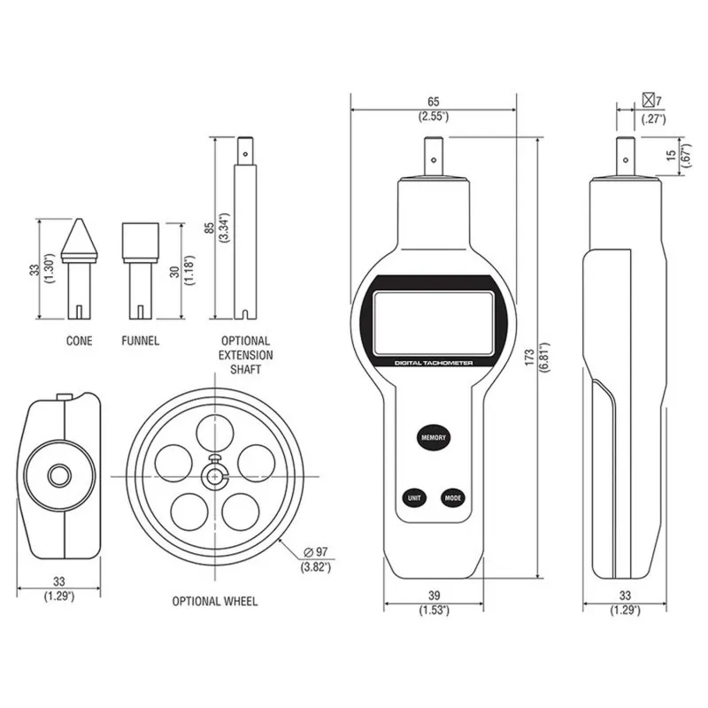 Checkline Hoto EHT-600 Digital Tachometer / Length Meter