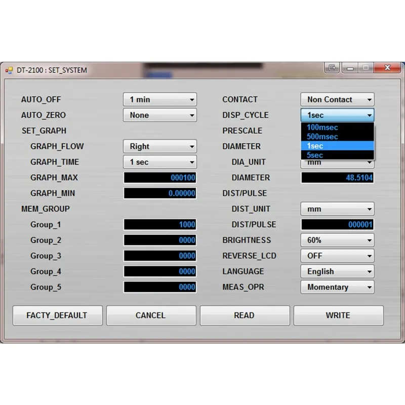 Checkline DT-2100 Tachometer With USB Output, Combination Contact / Non-Contact