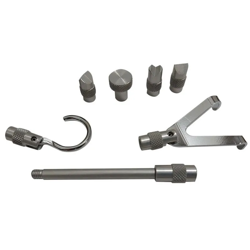 [FG-M6ADP-AL] Std. Aluminum Adapter Set, M6 Thread (Includes Chisel, Cone, Flat Head, Notched, Hook, Extension Rod) - For use wi