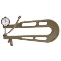 Checkline J-300 [J-300-A] Dial Thickness Gauge, 10mm Range, Depth Of Jaw 300 mm, Feeler A (30 mm) For Rubber, Felt, Soft Materials, Non Wovens