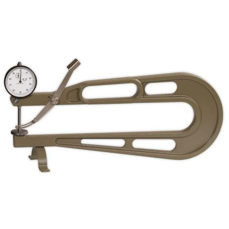 Checkline J-300 [J-300-A] Dial Thickness Gauge, 10mm Range, Depth Of Jaw 300 mm, Feeler A (30 mm) For Rubber, Felt, Soft Materials, Non Wovens
