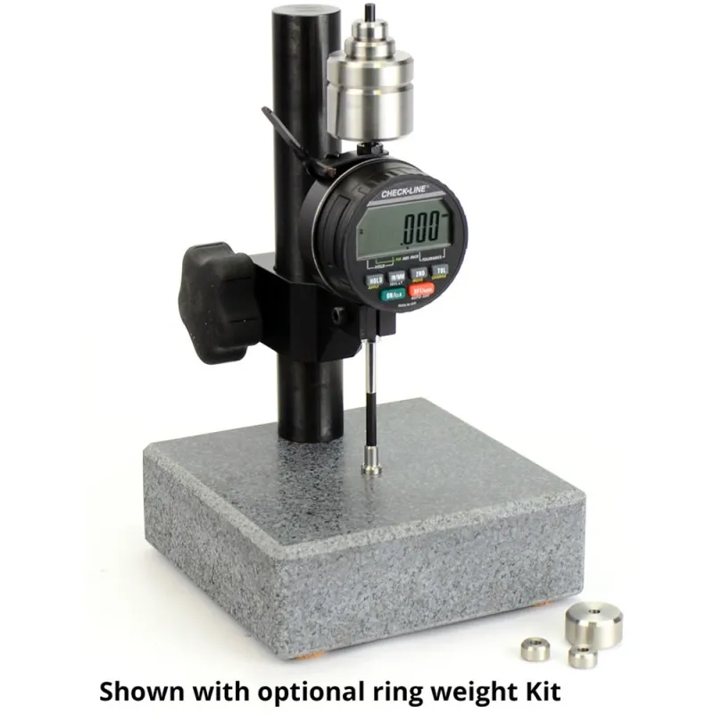 Checkline MTG [MTG-DX] Digital Thickness Gauge For Textiles, Non-Wovens, Technical Fabrics, 16 Mm Footer & 212g Weight