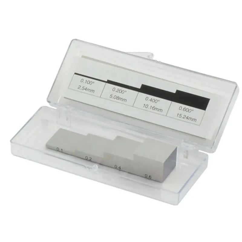 Checkline SB Series [SB4] 4-Step Steel Test Block, 0.100 / 0.200 / 0.400 / 0.600 Inch - Uncertified, Supplied In Plastic Case