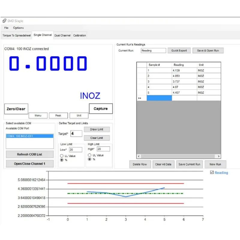 Checkline SMD-SC Torque Tester Software, For Data Analysis and Collection