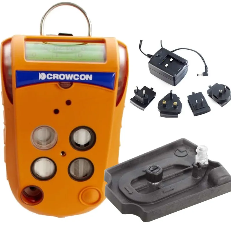 Crowcon Gas-Pro [GPC-0014-EA-A] 4-Gas Confined Space Entry Monitor, CO, H2S, O2, CH4 with Multi Region Power Lead, Pumped with Flow Plate