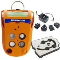 Crowcon Gas-Pro [GPF-0015-EA-A] 5-Gas Confined Space Entry Monitor, CO, H2S, O2, CH4, CO2 with Multi Region Power Lead, Non-pumped with Flow Plate