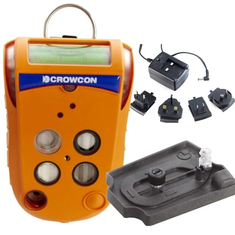 Crowcon Gas-Pro IR [GPP-0004-EA-A] 4-Gas Confined Space Entry Monitor, SO2, O2, LEL IR CH4, PID, Pumped, With Flow Plate and Multi Region PSU
