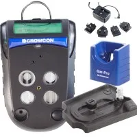 Crowcon Gas-Pro TK MED [GTPE8AAC-ZZZZRGOCZZ] 2-Gas Dual Range IR Portable Monitor, Methane & O2, Pumped with Multi-region Charger and Cradle
