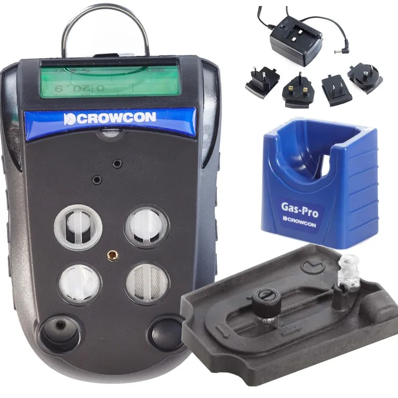 Crowcon Gas-Pro TK MED [GTPE8AAC-ZZZZRGOCZZ] 2-Gas Dual Range IR Portable Monitor, Methane & O2, Pumped with Multi-region Charger and Cradle