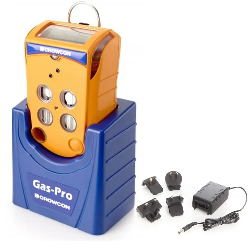 Crowcon Gas-Pro MED [GPPE8ABC-ZZZZFDOCZZ] Detektor Gas Portabel, 2-Gas, CH4 %LEL, O2, Dipompa dengan Pengisi Daya Multi-Wilayah dan Dudukan