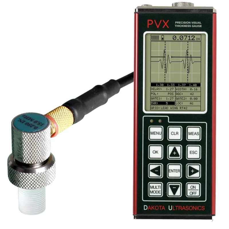 Dakota Ultrasonics PVX [PVX-5507] Precision Ultrasonic A-Scan Thickness Gauge With T-402-5507 Delay Line Probe