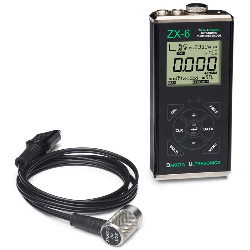 Dakota Ultrasonics ZX-6DL [Z-306-0001] Data Logging Thru-Paint Ultrasonic Thickness Gauge With T-102-2700 Probe