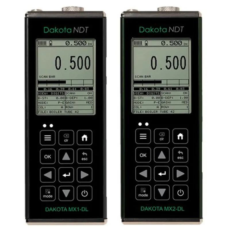 Dakota NDT MX1-DL (MMX-7) & MX2-DL (MVX) Datalogging Corrosion Thickness Gauges