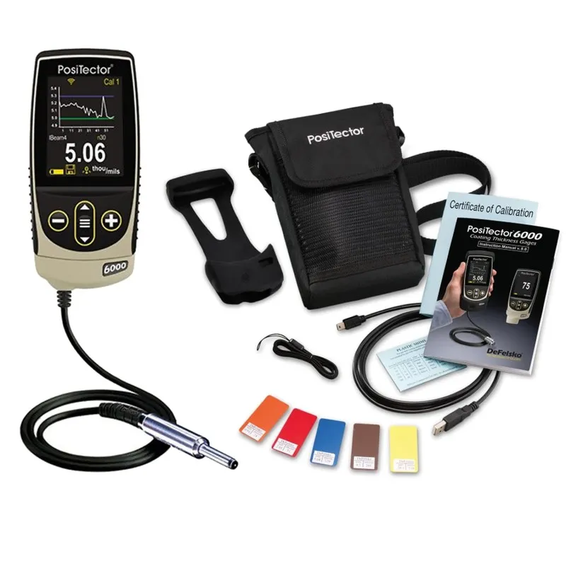 DeFelsko PosiTector 6000 [6000 F0S3] Coating Thickness Gage With Advanced Body, 0° Microprobe, Measures Coatings On Ferrous Metals, 0-45 Mils, 0 - 45 mils (0 - 1150 μm)