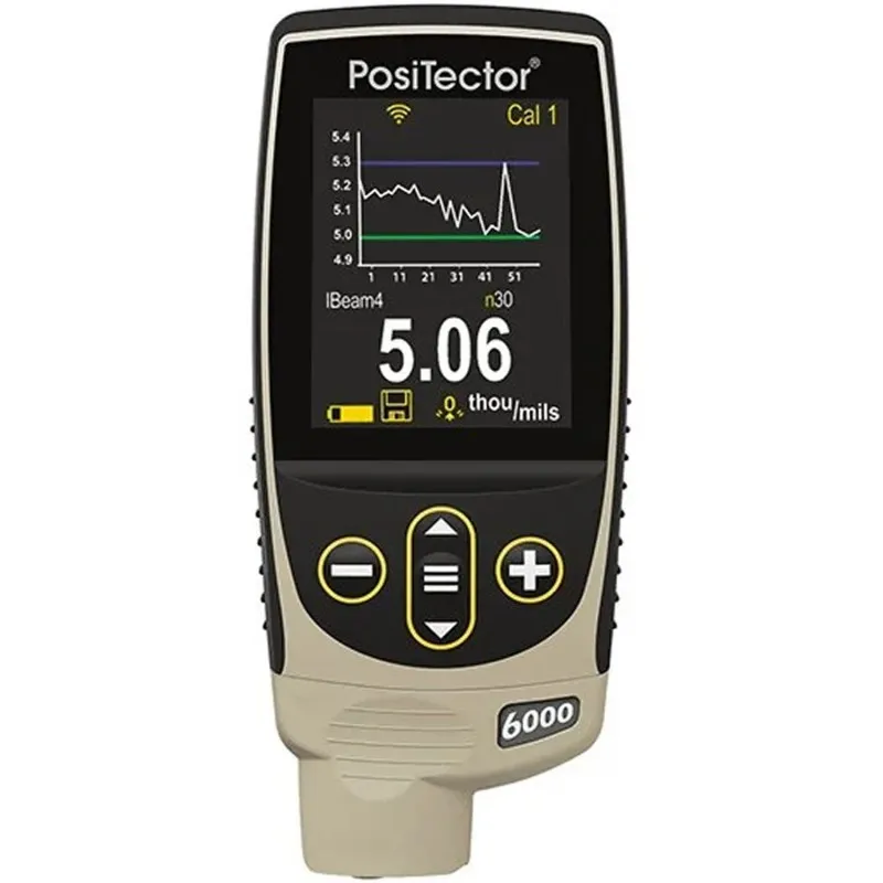 DeFelsko PosiTector 6000 [6000 F3] Coating Thickness Gauge With Advanced Body, Integral Probe, Measures Coatings On Ferrous Metals, 0-60 mils (0-1500 µm)