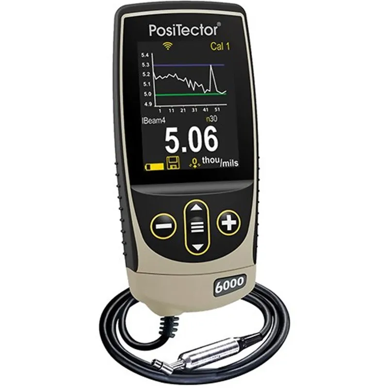 DeFelsko PosiTector 6000 [6000 F45S3] Coating Thickness Gauge With Advanced Body, 45° Microprobe, Measures Coatings On Ferrous Metals, 0 - 45 mils (0 - 1150 μm)