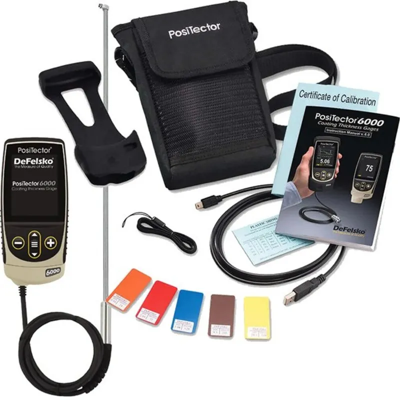 DeFelsko PosiTector 6000 [6000 F90ES1] Standard Coating Thickness Gauge With Standard Body, 90° Extended Microprobe, Measuring Coating On Ferrous Metals, 0 - 45 mils (0 - 1150 μm)