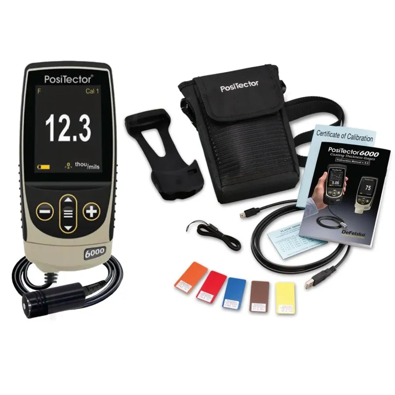 DeFelsko PosiTector 6000 [6000 FJS1] Coating Thickness Gauge With Standard Body, Cabled Probe, Measures Coatings On Ferrous Metals, 0 - 1.0 in. (0 - 25 mm)