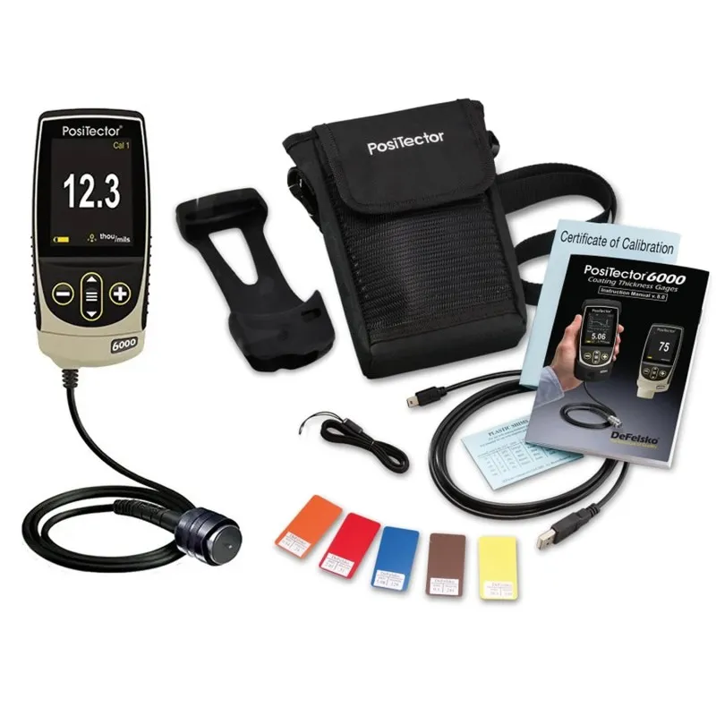 DeFelsko PosiTector 6000 [6000 FKS1] Coating Thickness Gauge With Standard Body, High Range Cabled Probe, Measures Coatings On Ferrous Metals, 0 - 500 mils  (0 - 13 mm)