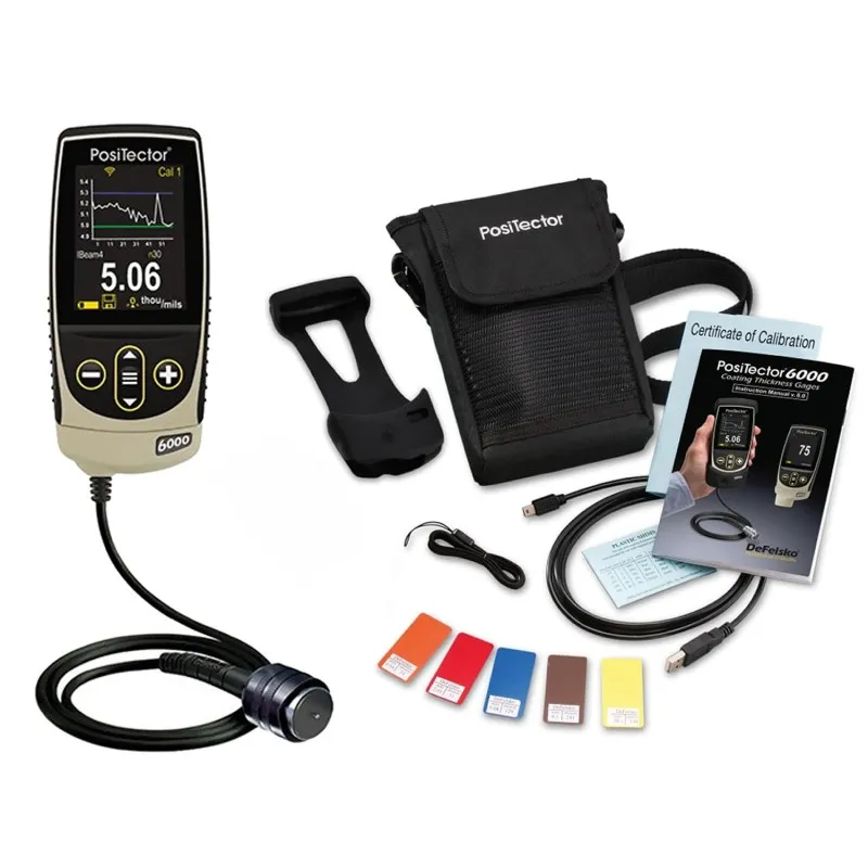 DeFelsko PosiTector 6000 [6000 FKS3] Coating Thickness Gauge With Advanced Body, High Range Cabled Probe, Measures Coatings On Ferrous Metals, 0 - 500 mils (0 - 13 mm)