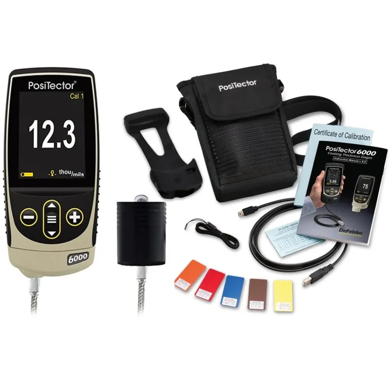DeFelsko PosiTector 6000 [6000 FLS1] Coating Thickness Gauge With Standard Body, High Range Cabled Probe, Measures Coatings On Ferrous Metals, 0 - 1.5 inches (0 - 38 mm)