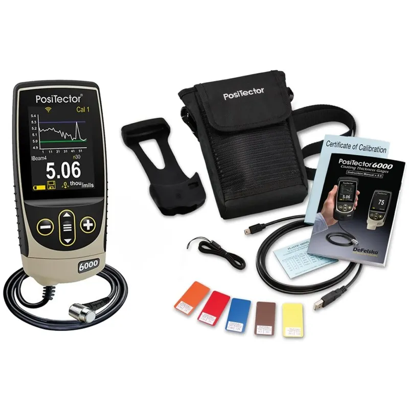 DeFelsko PosiTector 6000 [6000 FNRS3] Coating Thickness Gauge With Advanced Body, Right Angle Cabled Probe, Measures Coatings On All Metals, 0 - 60 mils (0 - 1500 μm)