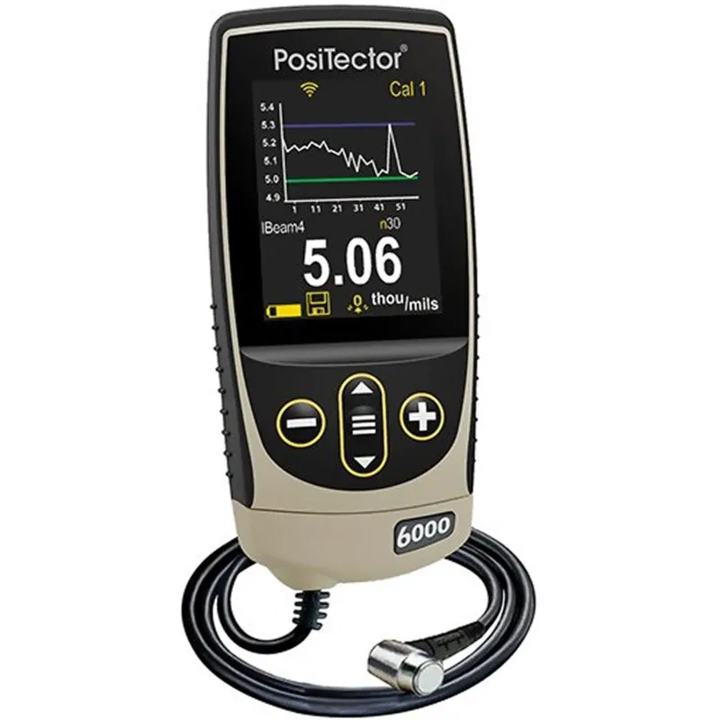 DeFelsko PosiTector 6000 [6000 FNRS3] Coating Thickness Gauge With Advanced Body, Right Angle Cabled Probe, Measures Coatings On All Metals, 0 - 60 mils (0 - 1500 μm)