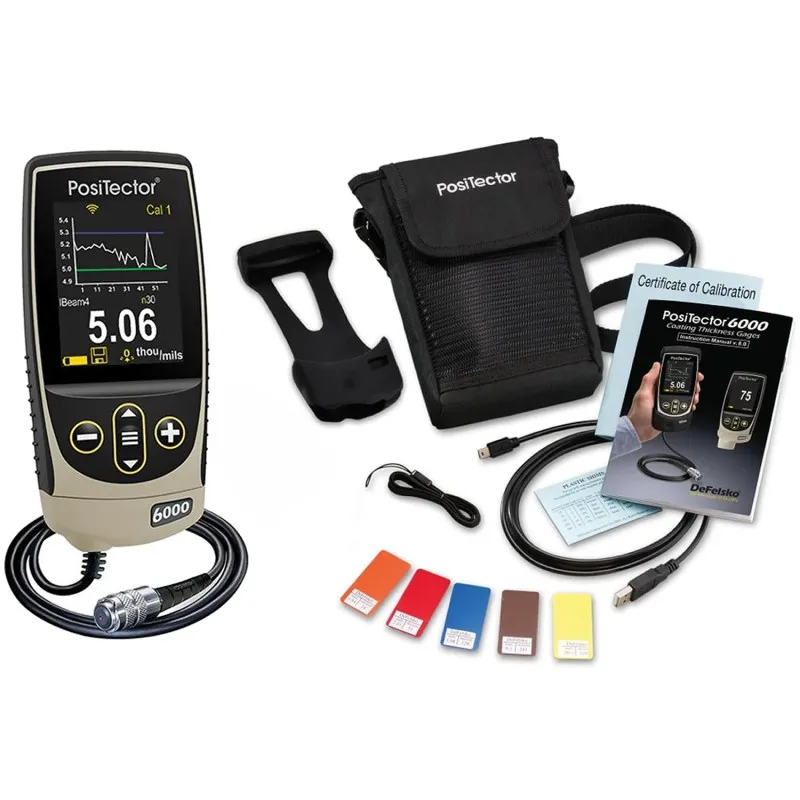 DeFelsko PosiTector 6000 [6000 FNS3] Coating Thickness Gauge With Advanced Body, Cabled Probe, Measures Coatings On All Metals, 0 - 60 mils (0 - 1500 μm)