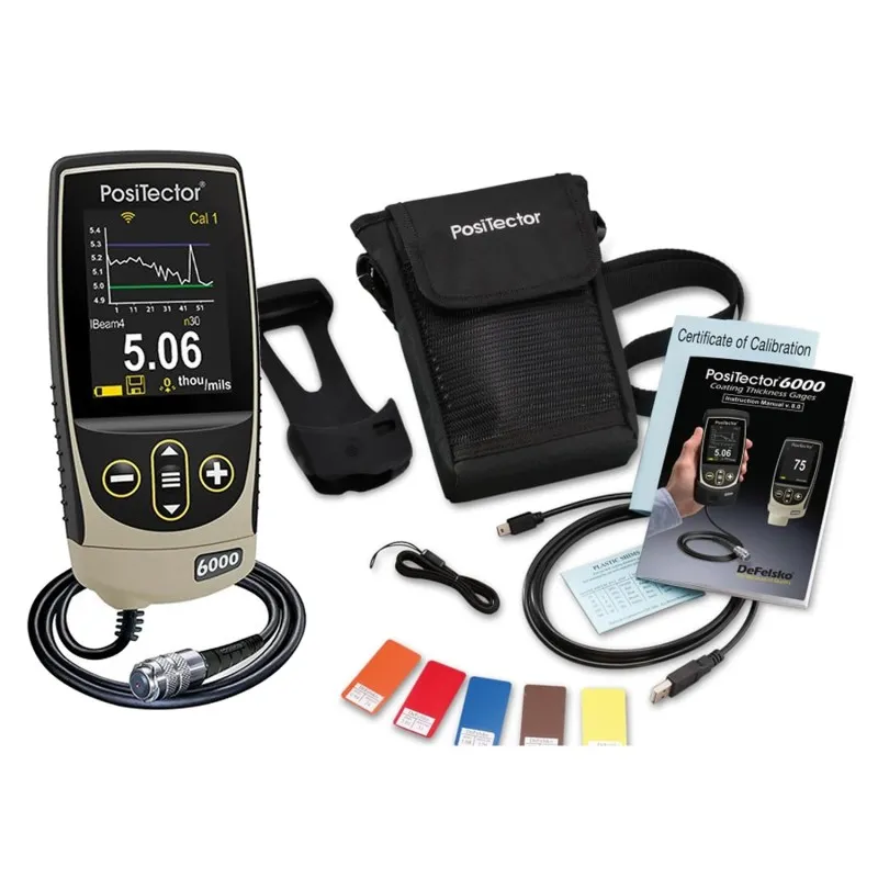 DeFelsko PosiTector 6000 [6000 NAS3] Coating Thickness Gauge With Advanced Body, Cabled Probe, Measures Coatings On Non-Ferrous Metals, 0 - 25 mils (0 - 625 μm)