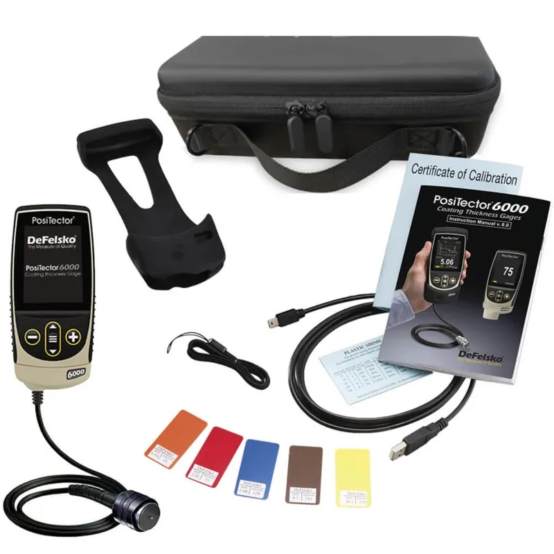 DeFelsko PosiTector 6000 [6000 NKS1] Coating Thickness Gauge With Standard Body, High Range Cabled Probe, Measures Coatings On Non-Ferrous Metals, 0 - 500 mils (0 - 13 mm)