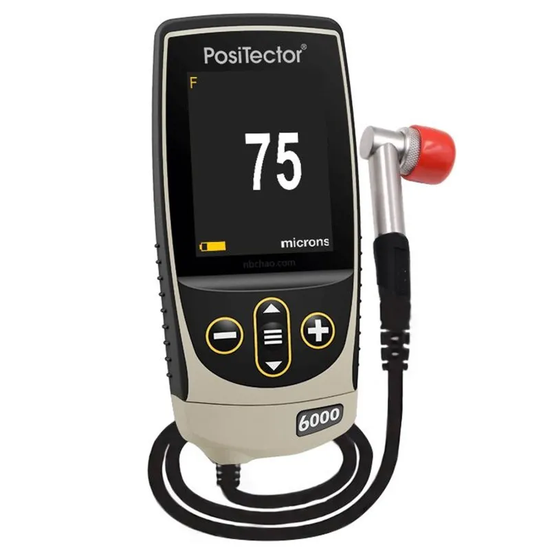 DeFelsko PosiTector 6000 [6000 NRS1] Coating Thickness Gauge With Standard Body, Cabled Right Angle Probe, Measures Coatings On Non-Ferrous Metals, 0-60 mils (0-1500 µm)