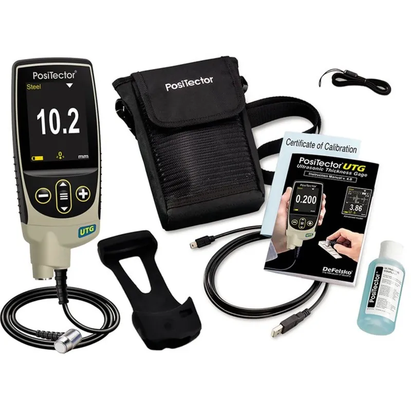 DeFelsko PosiTector UTG M [UTGM3-G] Advanced Ultrasonic Thickness Gage With PRBUTGM-C Multiple Echo Cabled Probe, Type 5 MHz Contact, Range: Single: 0.100" to 5.000" (2.50 to 125.00mm)