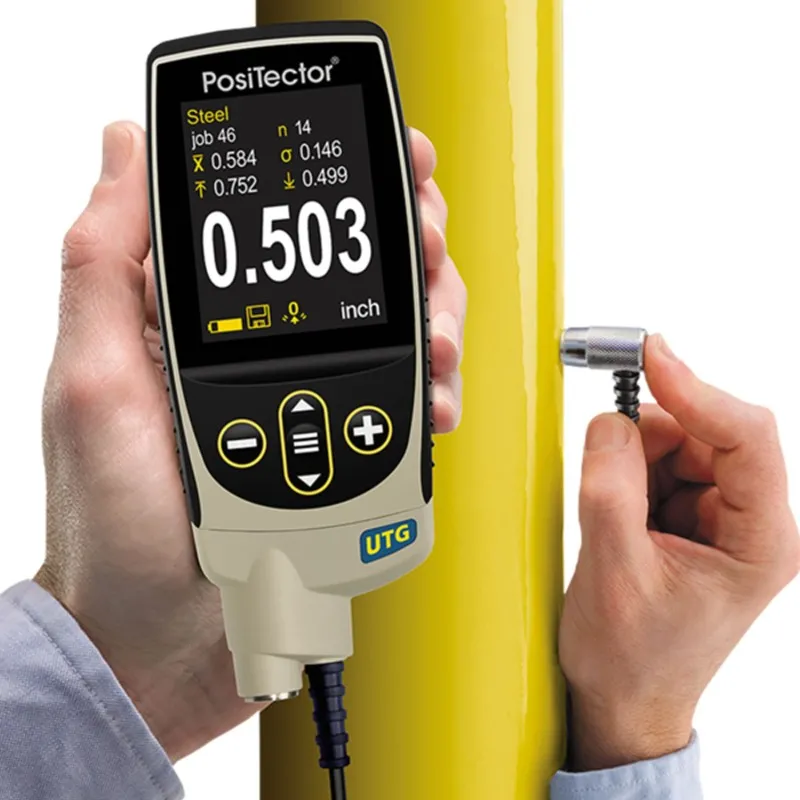 DeFelsko PosiTector UTG M [UTGM3-G] Advanced Ultrasonic Thickness Gage With PRBUTGM-C Multiple Echo Cabled Probe, Type 5 MHz Contact, Range: Single: 0.100" to 5.000" (2.50 to 125.00mm)