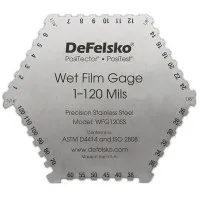 DeFelsko WFG [WFG120SS] Stainless 6-Sided Wet Film Thickness Gage, 1–120 mils