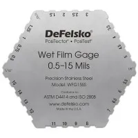 DeFelsko WFG [WFG15SS] Stainless 6-Sided Wet Film Thickness Gage, 0.5–15 mils