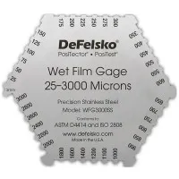 DeFelsko WFG [WFG3000SS] Stainless 6-Sided Wet Film Thickness Gage, 25–3,000 μm