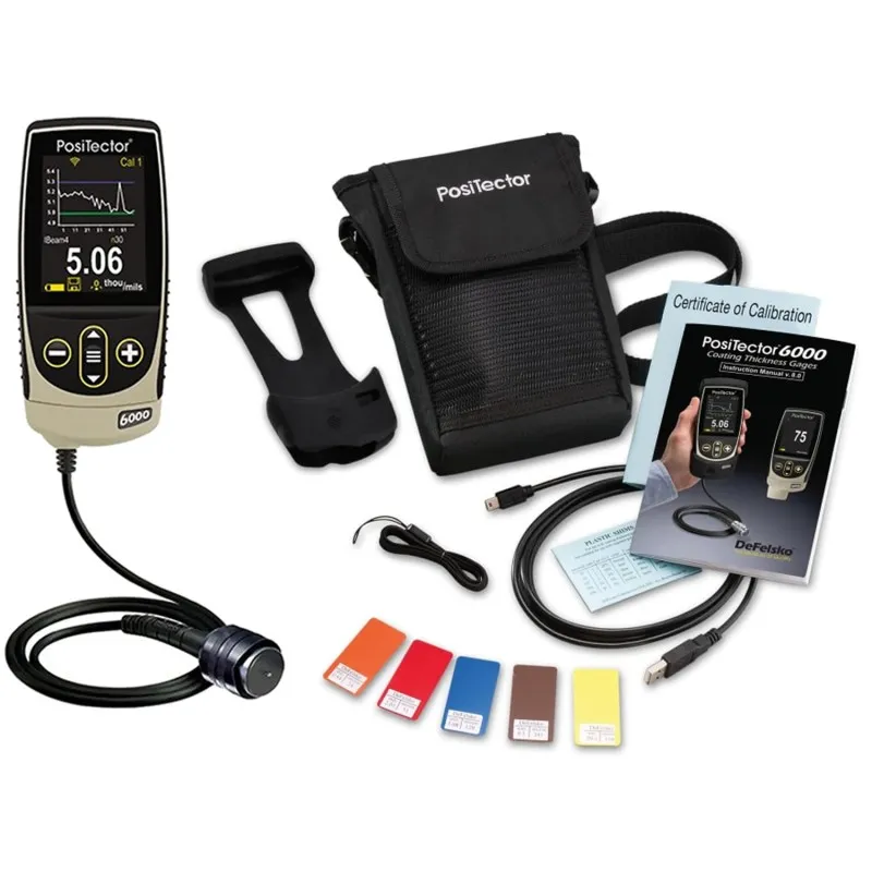 DeFelsko PosiTector 6000 [6000 FNTS3] Coating Thickness Gauge With Advanced Body, High Range Cabled Probe, Measures Coatings On All Metals, 0 - 250 mils (0 - 6 mm)