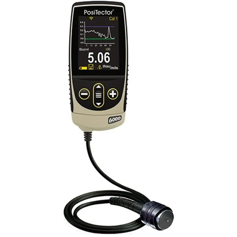 DeFelsko PosiTector 6000 [6000 FNTS3] Coating Thickness Gauge With Advanced Body, High Range Cabled Probe, Measures Coatings On All Metals, 0 - 250 mils (0 - 6 mm)