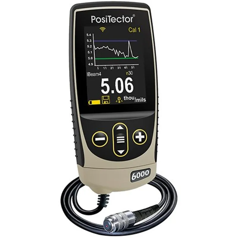 DeFelsko PosiTector 6000 [6000 NS3] Coating Thickness Gauge With Advanced Body, Cabled Probe, Measures Coatings On Non-Ferrous Metals, 0 - 60 mils  (0 - 1500 μm)