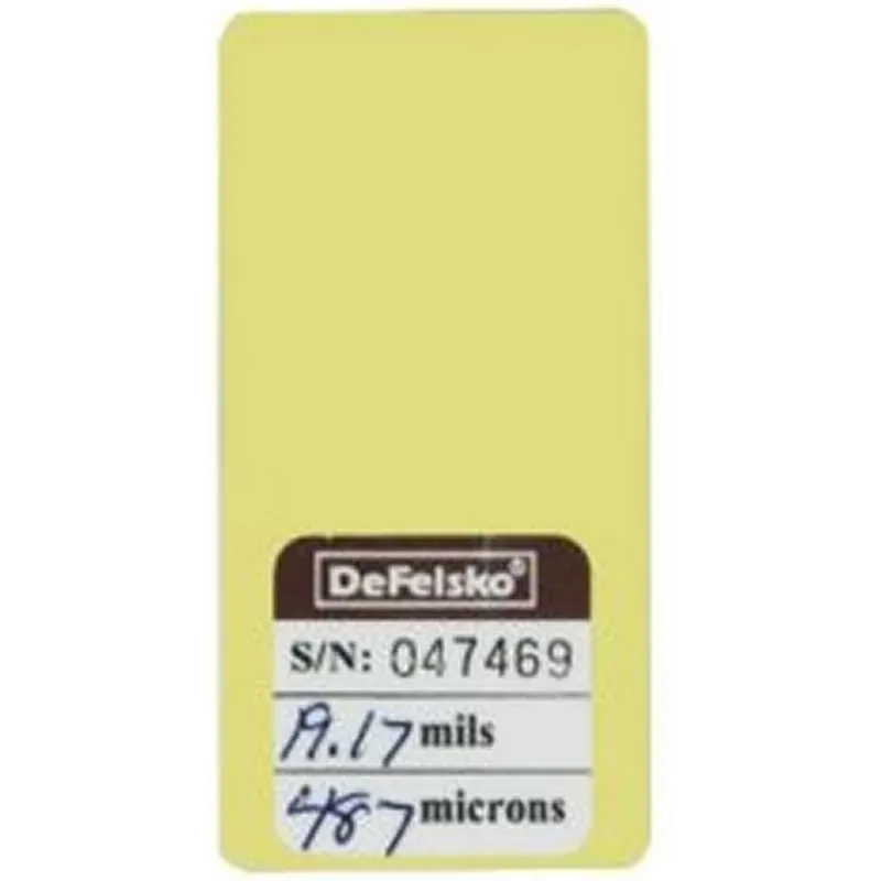 DeFelsko STDC [STDCS20] Certified Plastic Shim, Individual Certified Shim, 500 μm (20 mil), Yellow