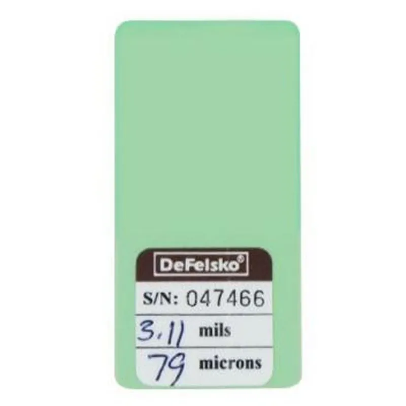 DeFelsko STDC [STDCS3] Certified Plastic Shim, Individual Certified Shim, 75 μm (3 mil), Green