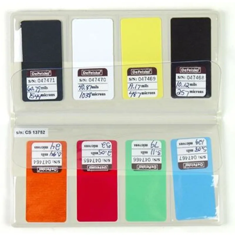 DeFelsko STDC [STDCSS] Certified Plastic Shims, Complete Set Of  25 μm (1 mil) to 1500 μm (60 mil)