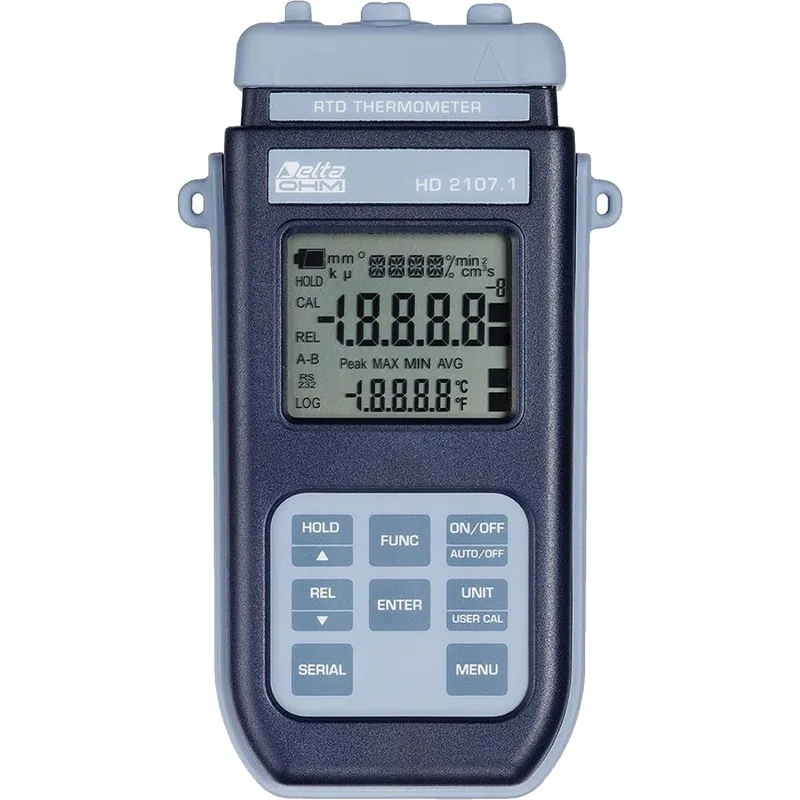 Delta Ohm HD2107 [HD2107.2] Centesimal Thermometer with Data Logger and SICRAM Module Measuring Range –200°C +650°C.