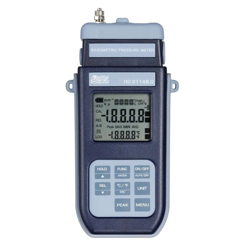 Delta Ohm HD2114 [HD2114B.0] Portable Barometer-Manometer-Thermometer with Built-in Barometric Sensor (600-1100 mbar)