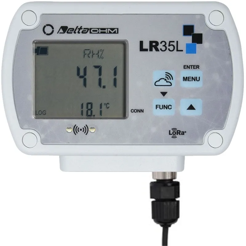 Delta Ohm LR35 [LR357P/1TC-G] Temperature LoRaWAN Data Logger w/ 1 Input, 68,000 Samples and Graphic LCD Display