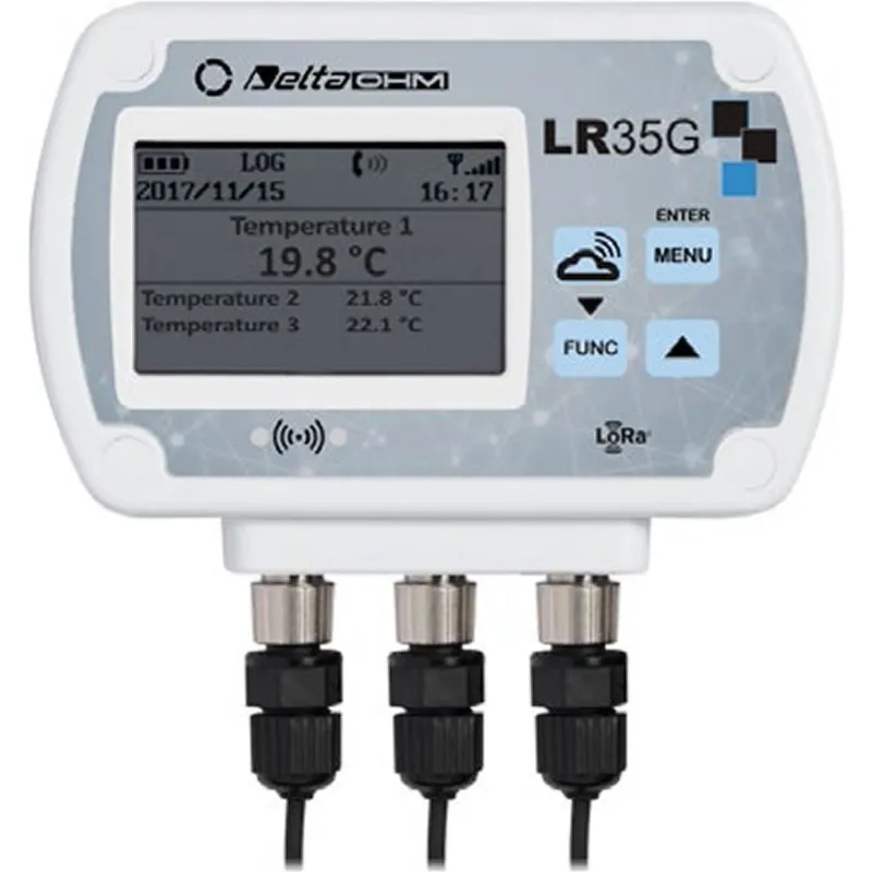 Delta Ohm LR35 [LR357P/3TC-G] Temperature LoRaWAN Data Logger w/  3 Inputs, 42,000 Samples and Graphic LCD Display