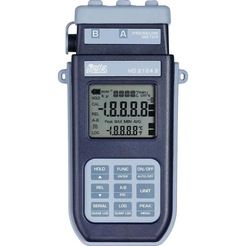 Delta Ohm HD21242 [HD2124.2] Manometer-Thermometer Data Logger w/ Two Input for SICRAM Module