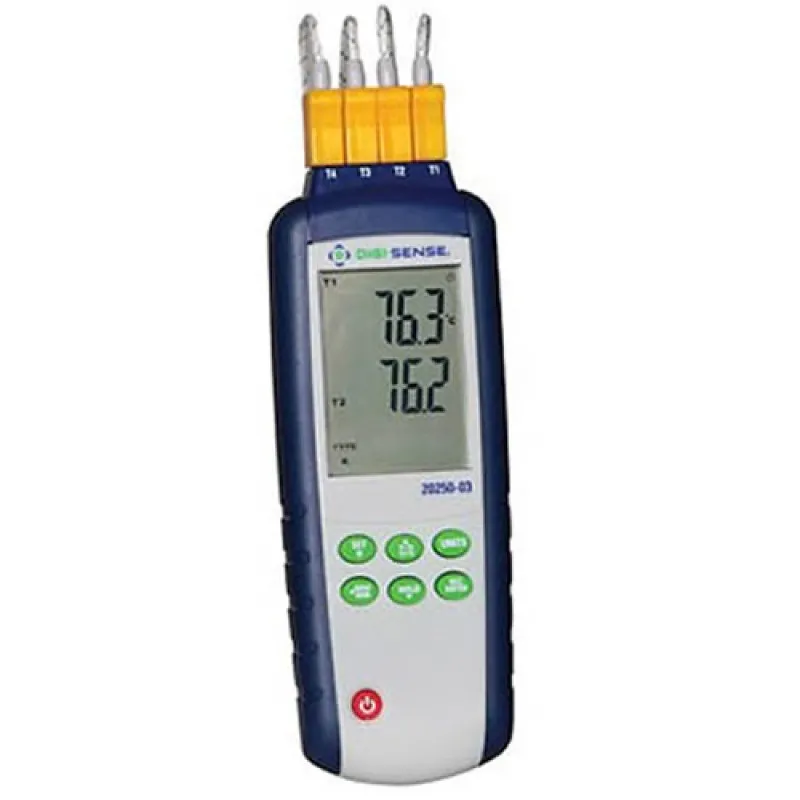 Digi-Sense 20250-03 4-Input Thermocouple Probe Thermometer -346 to 2501° F  (-210 to 1372° C)