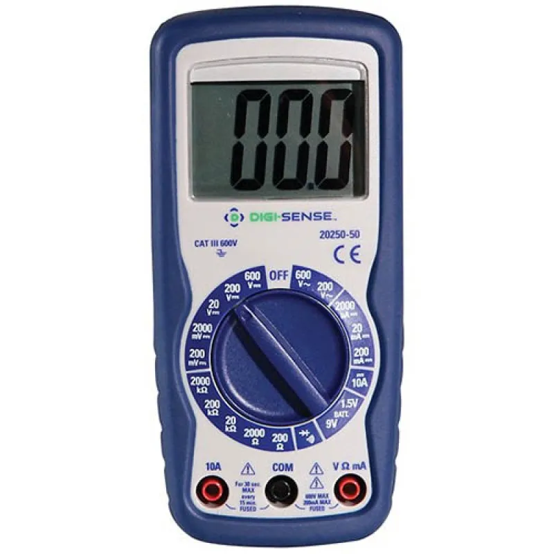 Digi-Sense 20250-50 [WD-20250-50] Compact Digital Multimeter, Manual-Ranging with NIST-Traceable Calibration