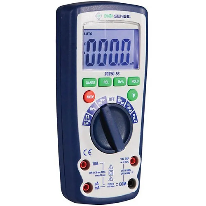 Digi-Sense 20250-53 [WD-20250-53] Industrial Digital Multimeter, IP67, with NIST-Traceable Calibration